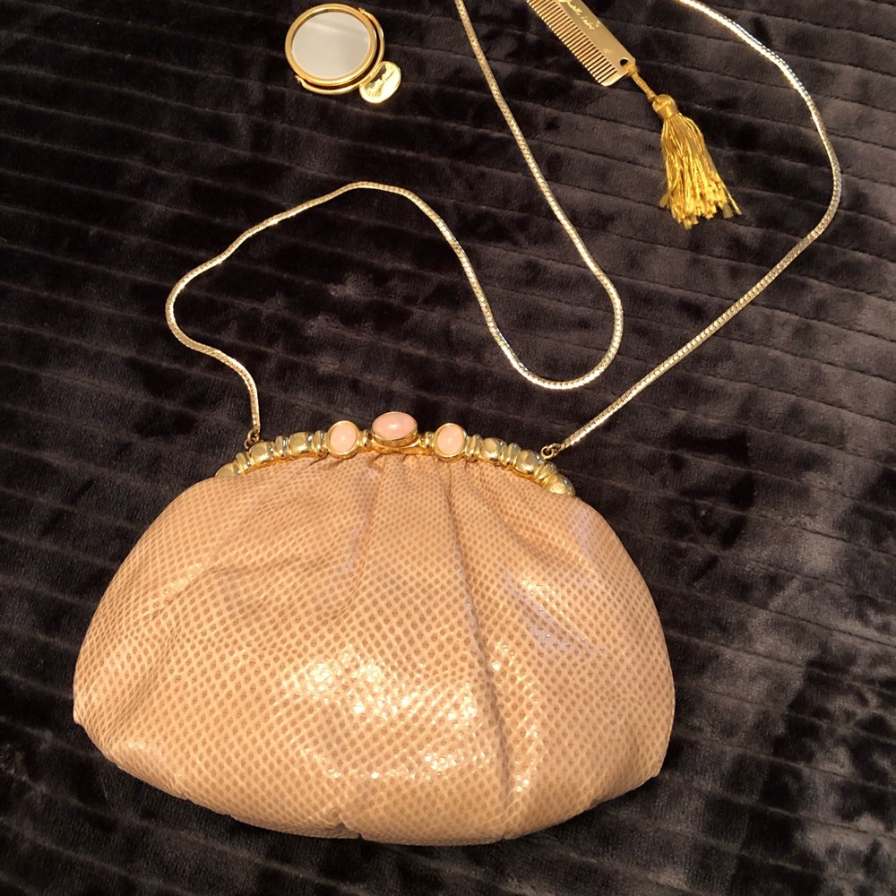 Judith Leiber lizard clutch